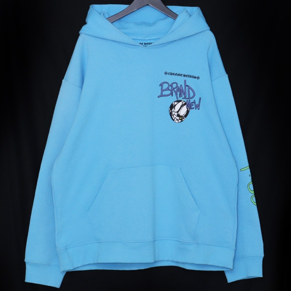 Chrome Hearts Matty Boy Brain New Print Pullover Hoodie "Light Blue"