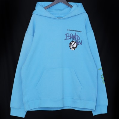 Chrome Hearts Matty Boy Brain New Print Pullover Hoodie "Light Blue"