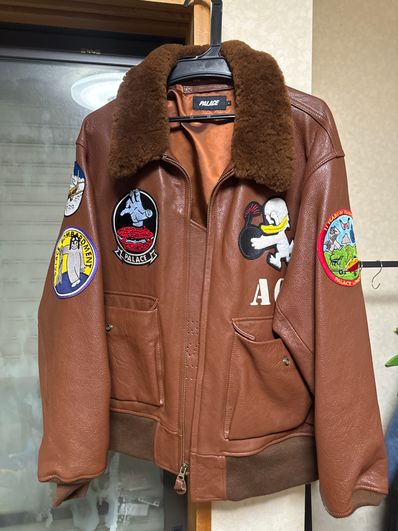 PALACE LEATHER FLIGHT JACKET "Brown"