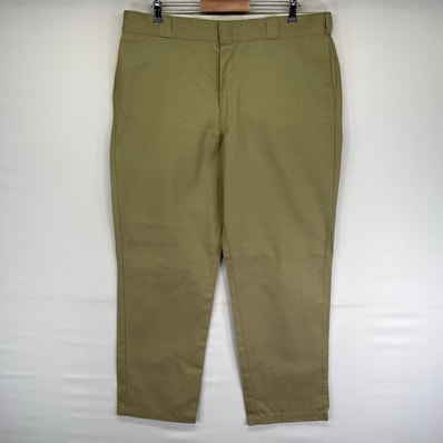 古着 ディッキーズ Dickies パンツ 874 オリジナルフィット ワンポイントロゴ 大きいサイズ ジップ w40 L32 ベージュ系 メンズ