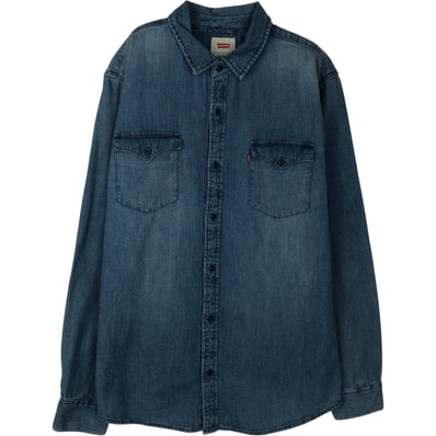 古着 リーバイス Levi's 長袖 デニムシャツ メンズL相当/eaa625213