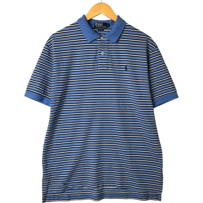 古着 ラルフローレン Ralph Lauren POLO by Ralph Lauren 半袖 ボーダー ポロシャツ メンズL相当/eaa544017