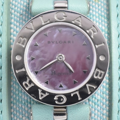 値下 ブルガリ BVLGARI BZ22MAN2 B.zero1 マンシェット ブルーシェル ダイヤル クォーツ レディース 美品 A#143719