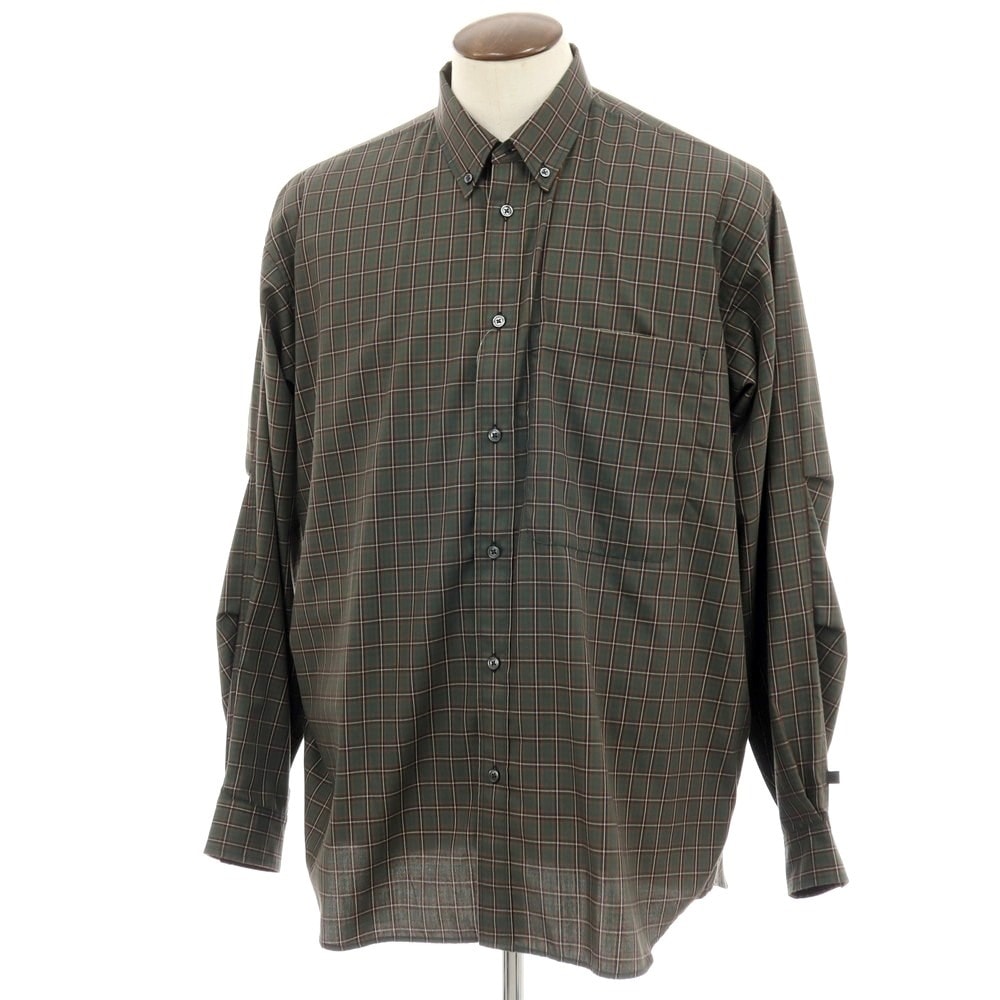 【中古】ダイワ ピアサーティナイン DAIWA PIER39 ポリエステル チェック ボタンダウン カジュアルシャツ グリーンxブラウン【サイズL】【メンズ】