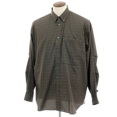 【中古】ダイワ ピアサーティナイン DAIWA PIER39 ポリエステル チェック ボタンダウン カジュアルシャツ グリーンxブラウン【サイズL】【メンズ】
