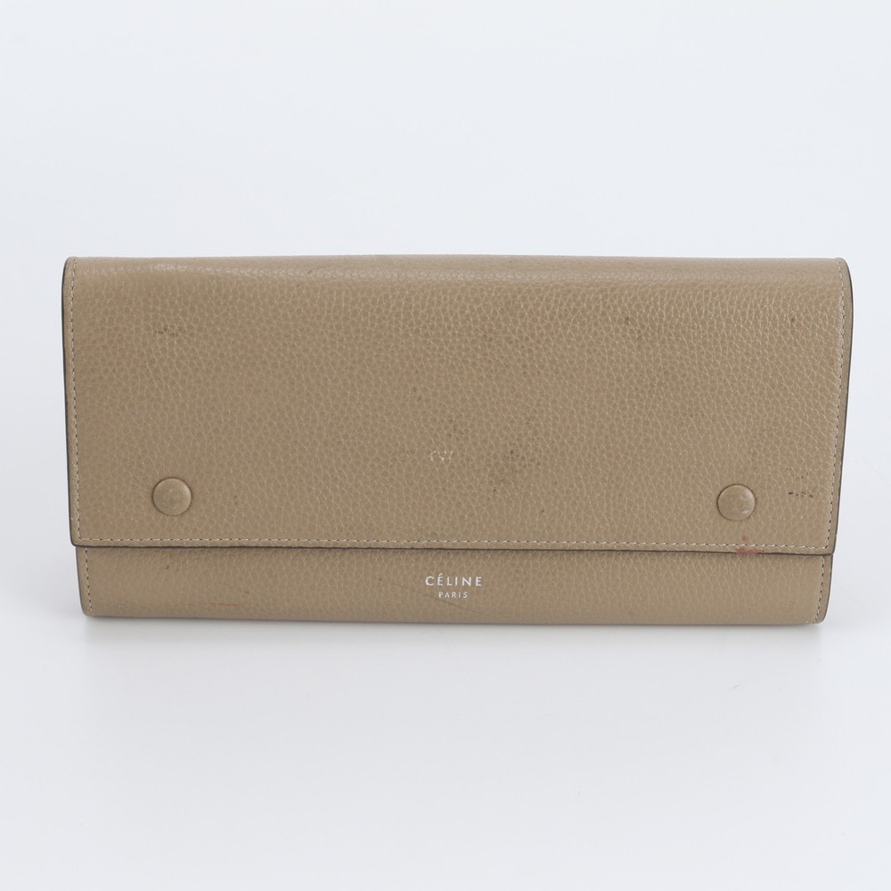 ■美品 セリーヌ ラージフラップ長財布 レザー