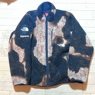 Supreme x The North Face Bleached Denim Print Fleece Jacket "Black"
