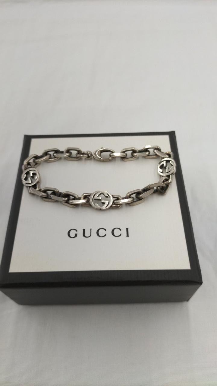GUCCI Silver Bracelet With Interlocking G