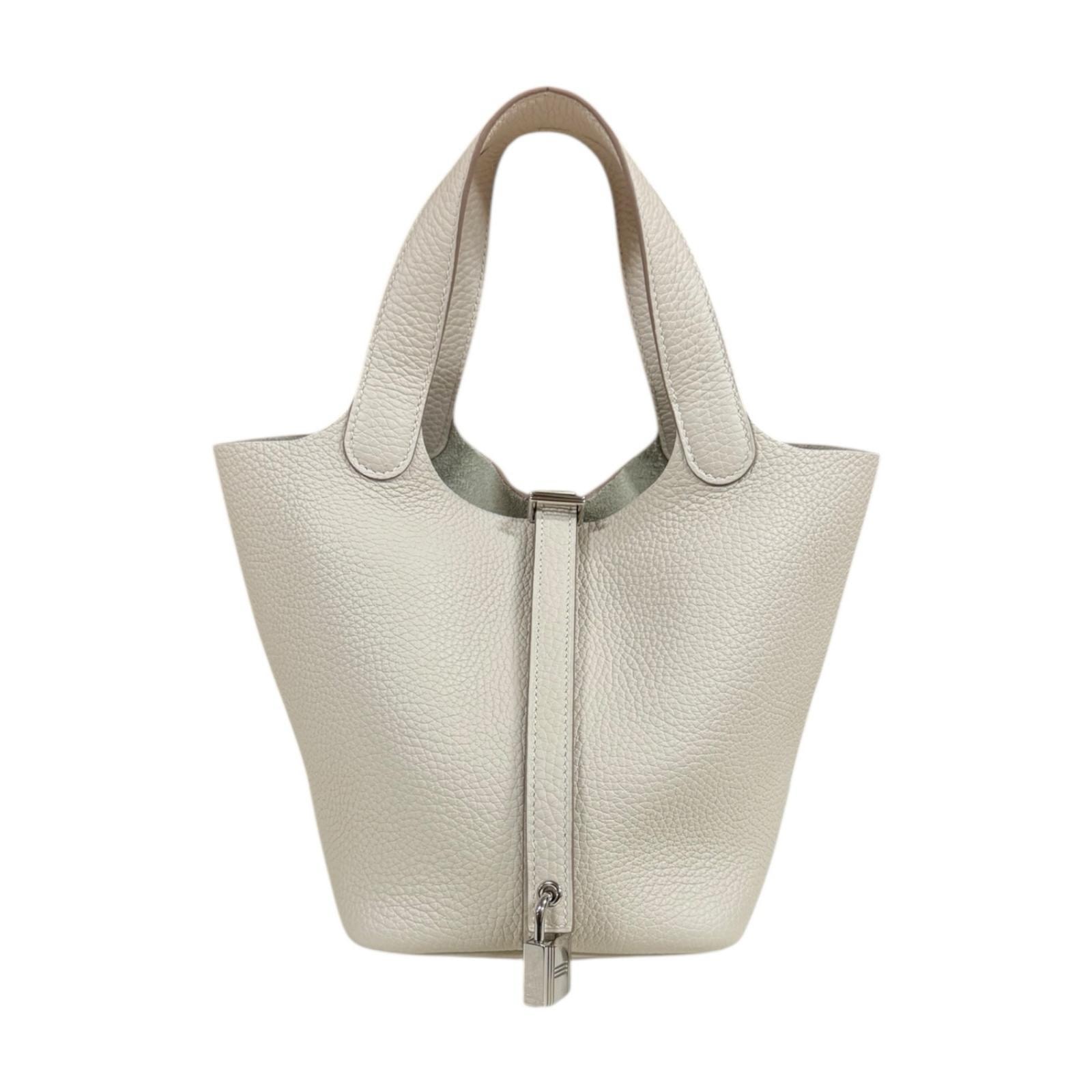 エルメス ピコタンロックPM ハンドバッグ トリヨンクレマンス ホワイト レディース HERMES  中古