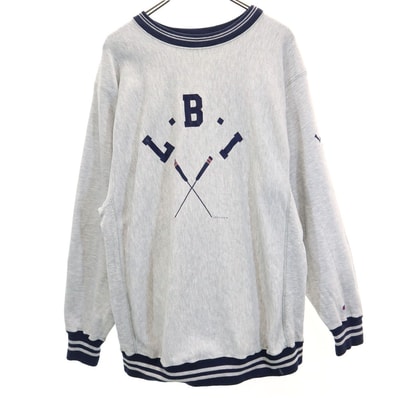 Champion チャンピオン 90s USA製 刺繍タグ NBA L.B.I 長袖 リバースウィーブ スウェット トレーナー XL グレー 裏起毛
