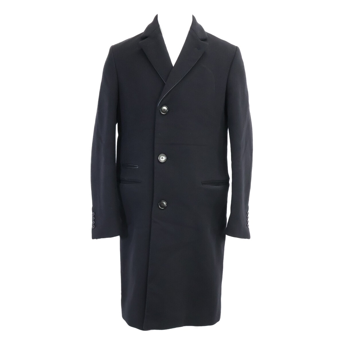 エルメス 【美品/国内正規】12-5108 カシミヤxラムスキン レザートリム チェスター 44