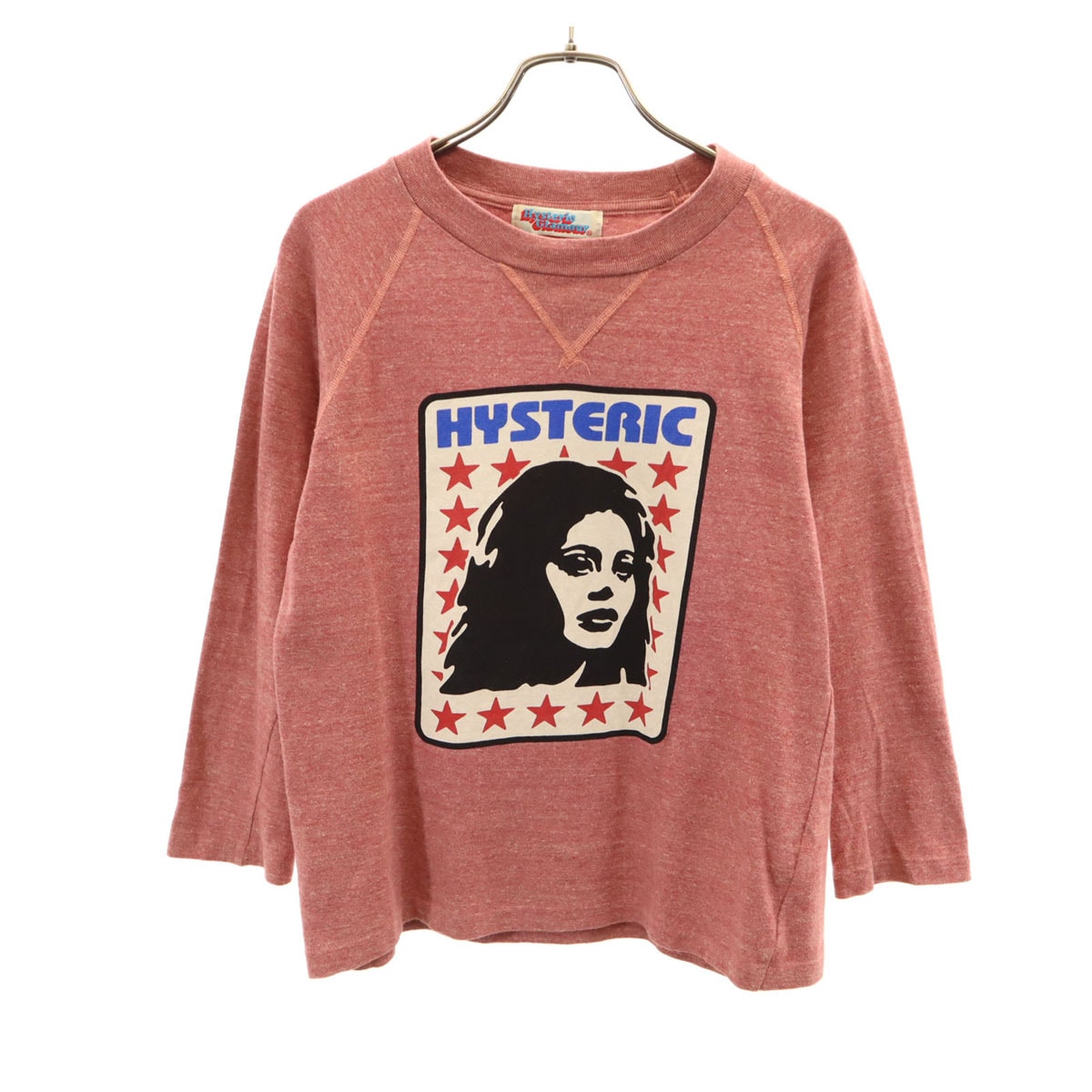 HYSTERIC GLAMOUR ヒステリックグラマー 日本製 7分袖 Tシャツ FREE レッド系