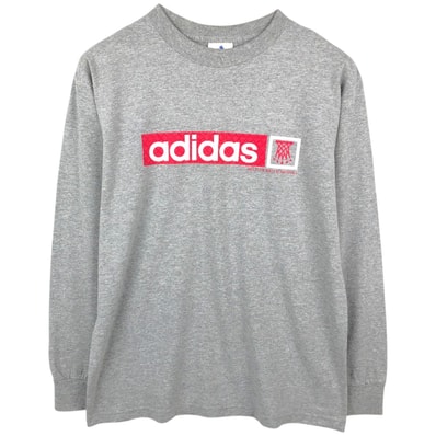 古着 90~00年代 アディダス adidas ロングTシャツ ロンT USA製 メンズM相当/eaa661978