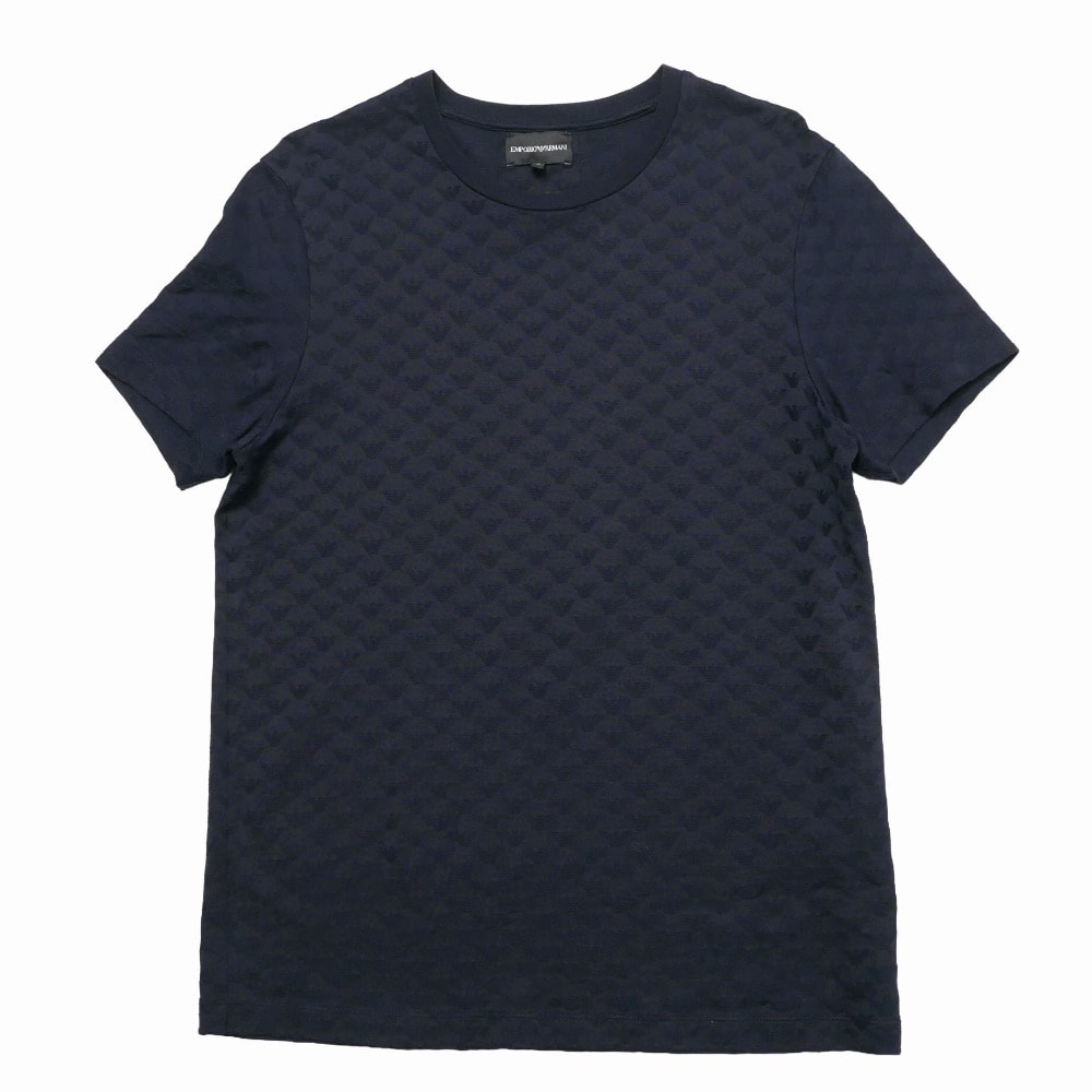 Emporio Armani エンポリオ・アルマーニ 半袖Tシャツ サイズM シルケットジャージー オールオーバー ジャカードイーグル ブランド古着【中古】20260408/RA8935