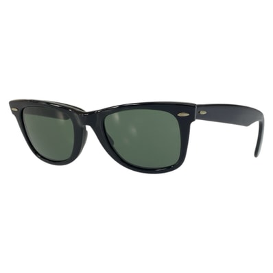 美品 Ray-Ban レイバン ヴィンテージ B&L ウェイファーラー ブラック 黒 プラスチック サングラス ウェリントン 603458 【中古】