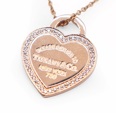 TIFFANY&Co. ティファニー ネックレス リターントゥハート ダイヤ ピンクゴールド 18金 K18PG チェーン全長 約41.2cm アクセサリー ジュエリー レディース