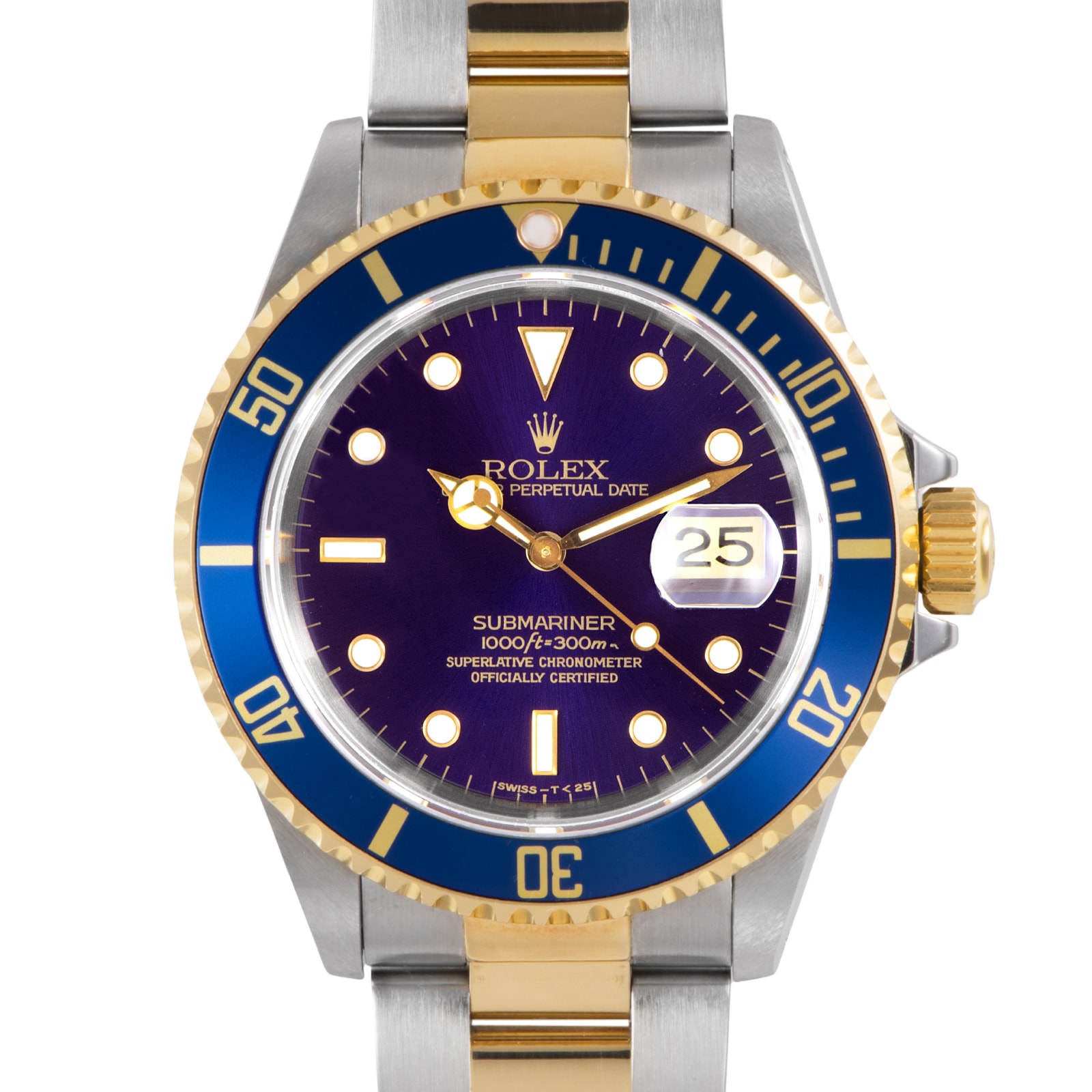 ROLEX ロレックス サブマリーナデイト 16613 S番 ヴァイオレット Tritium SS/YG