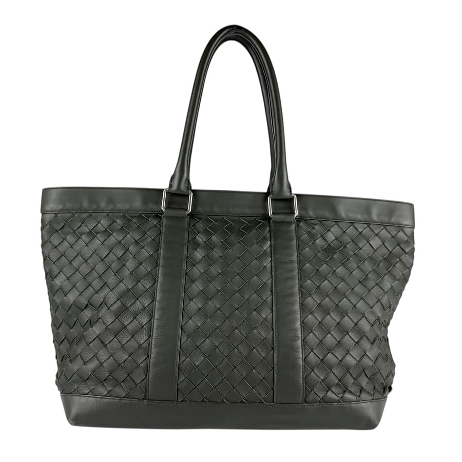 ボッテガヴェネタ BOTTEGAVENETA ハンドバッグ イントレチャート レザー カーキ ユニセックス【中古】 z7409