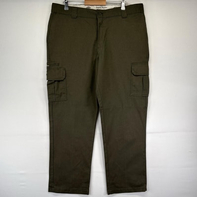 古着 ディッキーズ Dickies パンツ ワークパンツ カーゴパンツ サイドポケット レギュラーストレート W42×L32 カーキ系 メンズ