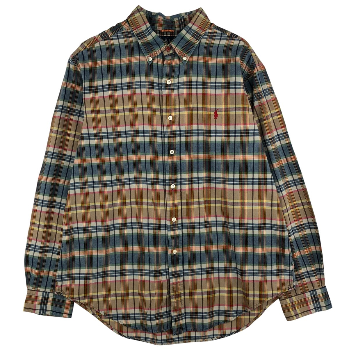 古着 ラルフローレン Ralph Lauren CLASSIC FIT クラシックフィット 長袖 ボタンダウンチェックシャツ メンズXL相当/eaa459596