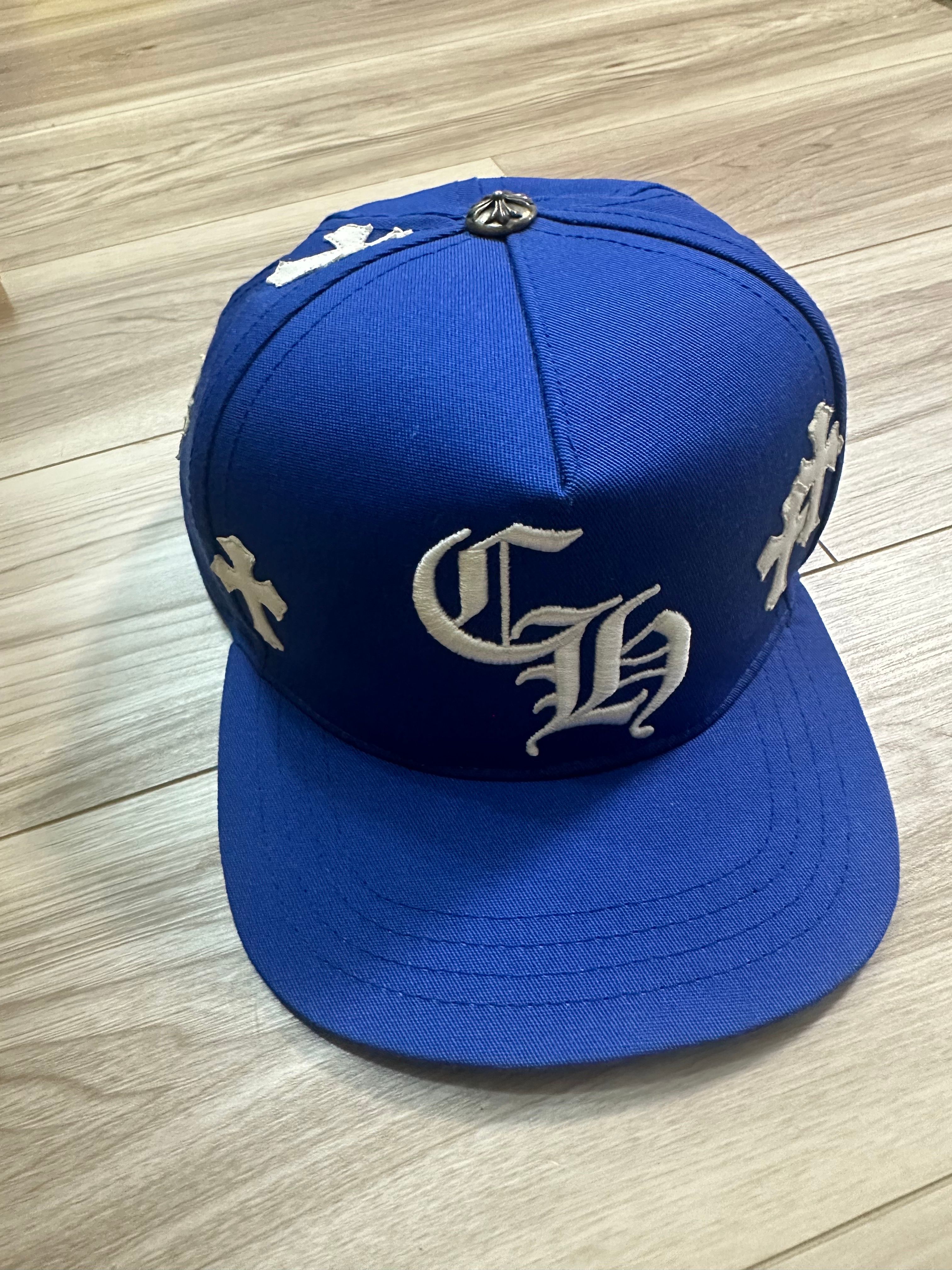Chrome Hearts CH Hat Cross Patch Baseball Cap "Blue/White"