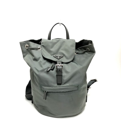 プラダ PRADA トライアングルロゴ BZ0032 バックパック カバン リュックサック レザー グレー