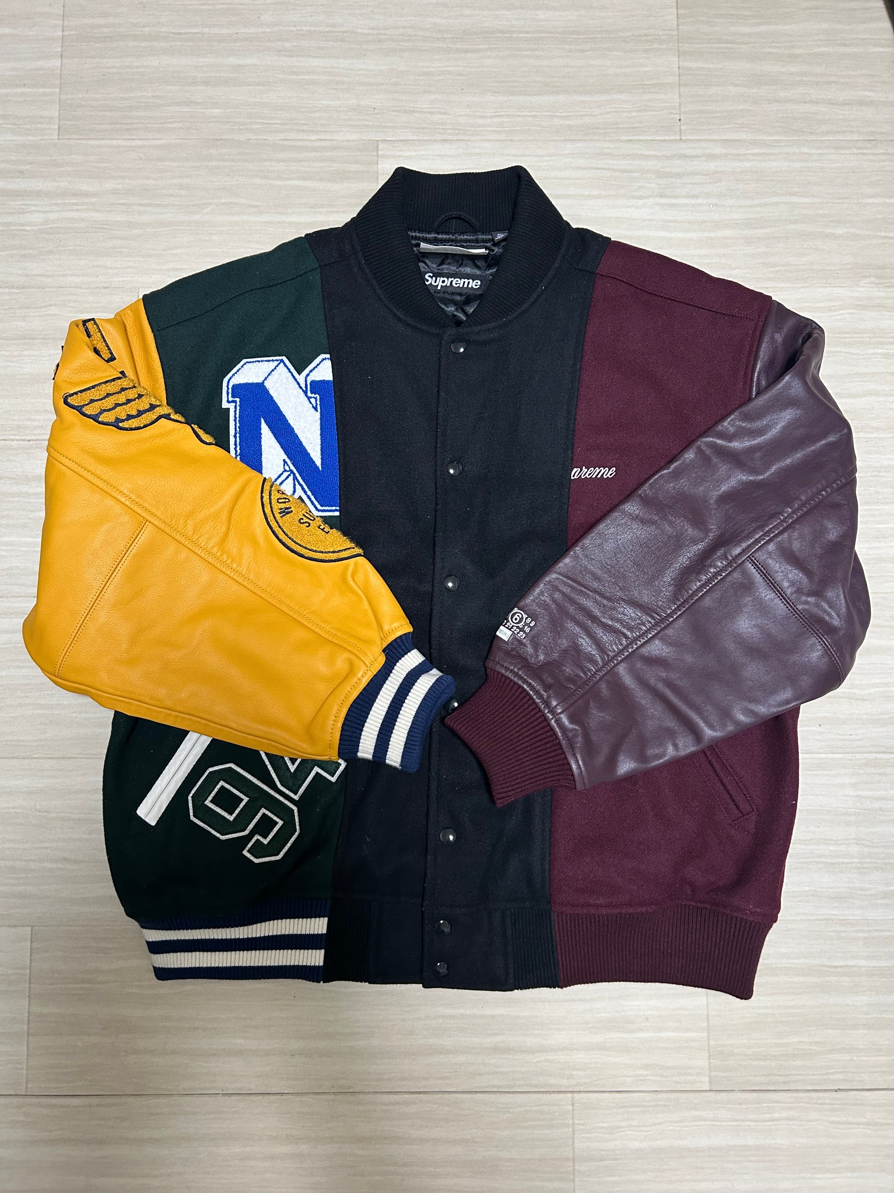 Supreme x MM6 Maison Margiela Split Varsity Jacket "Multicolor"