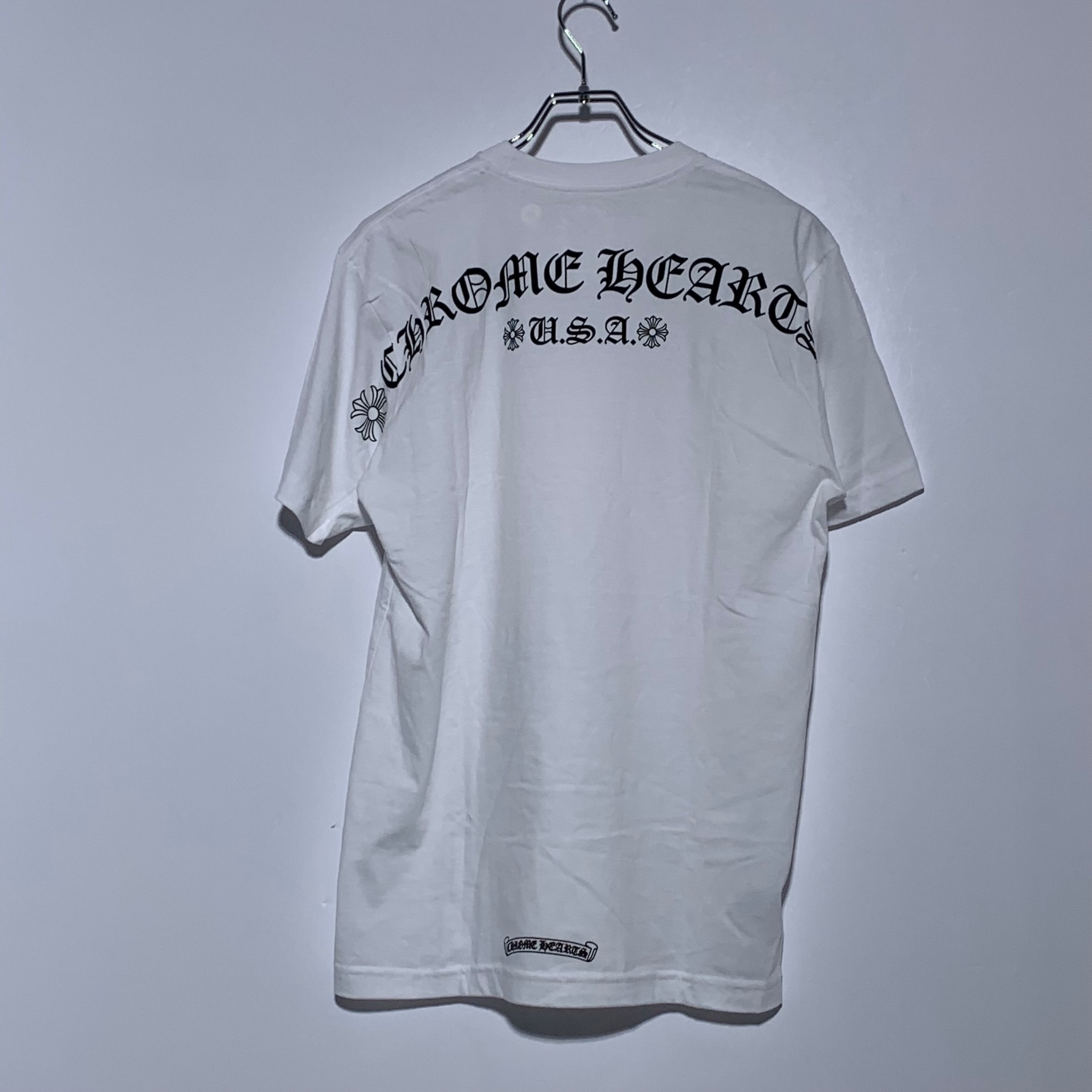 Chrome Hearts Shoulder USA Script Logo Pocket T-Shirt "White"