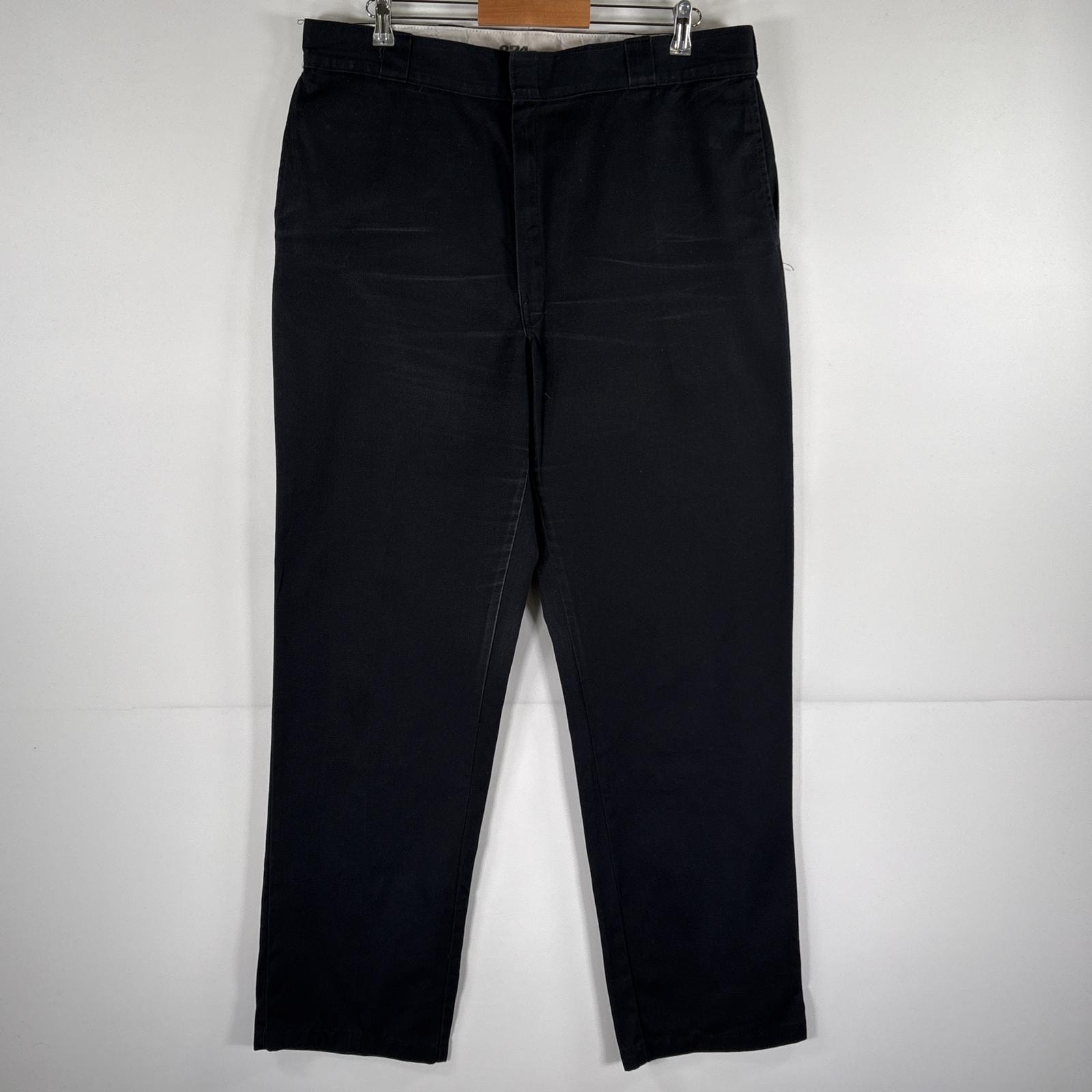 古着 ディッキーズ Dickies ワークパンツ 874 ストレート チノパン 大きいサイズ ワンポイントロゴ w40 L34  ブラック メンズ