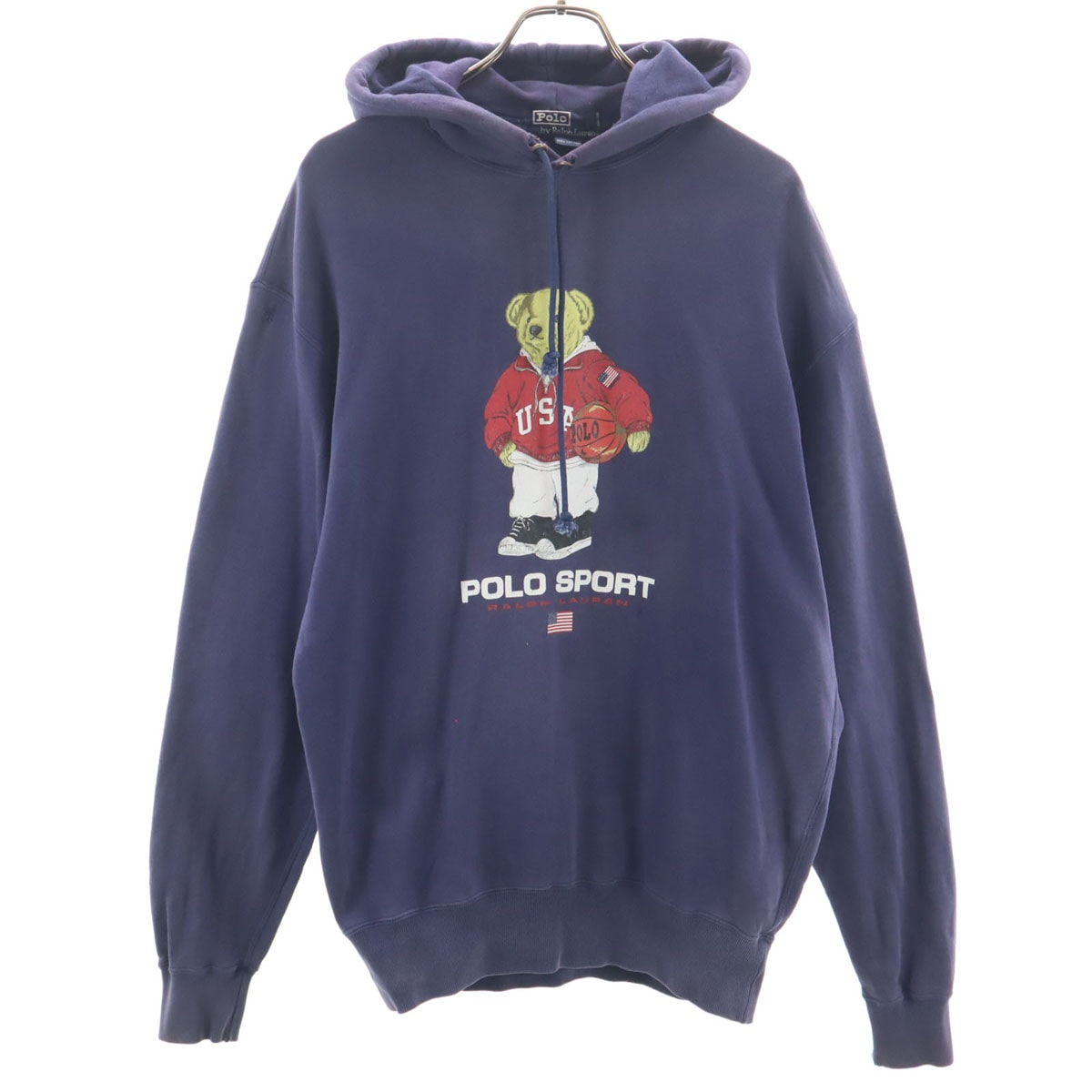 Polo by Ralph Lauren ポロバイラルフローレン 90s オールド ポロベア 長袖 スウェットパーカー M ネイビー