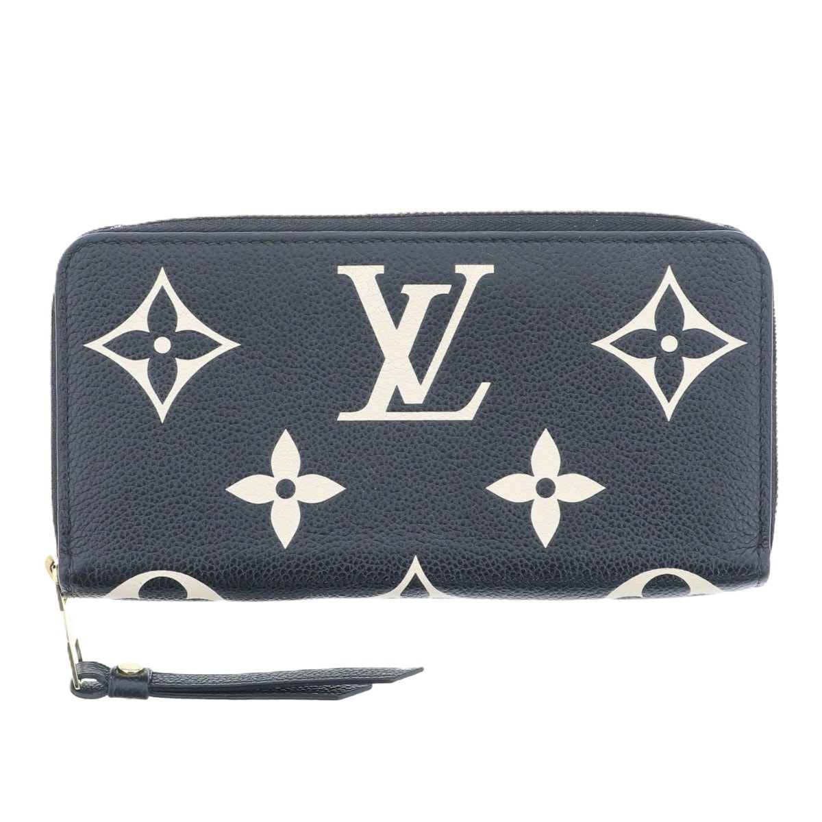 【値下げ】LOUIS VUITTON ルイ・ヴィトン ジッピー ウォレット モノグラム アンプラント 長財布 M80481 モノグラムアンプラント ブラック ベージュ  レディース【中古】