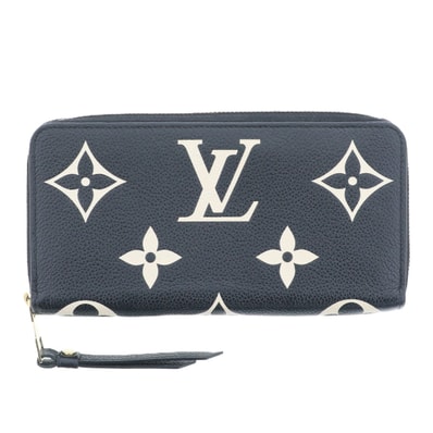 【値下げ】LOUIS VUITTON ルイ・ヴィトン ジッピー ウォレット モノグラム アンプラント 長財布 M80481 モノグラムアンプラント ブラック ベージュ レディース【中古】