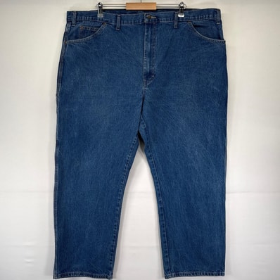 古着 ディッキーズ Dickies デニム パンツ デニムペインターパンツ ワーク ワンポイントロゴ 大きいサイズ W48×L30 ブルー系 メンズ