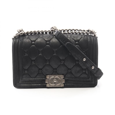 シャネル CHANEL ボーイシャネル ショルダーバッグ バッグ レザー レディース ブラック系 A67086 【中古】