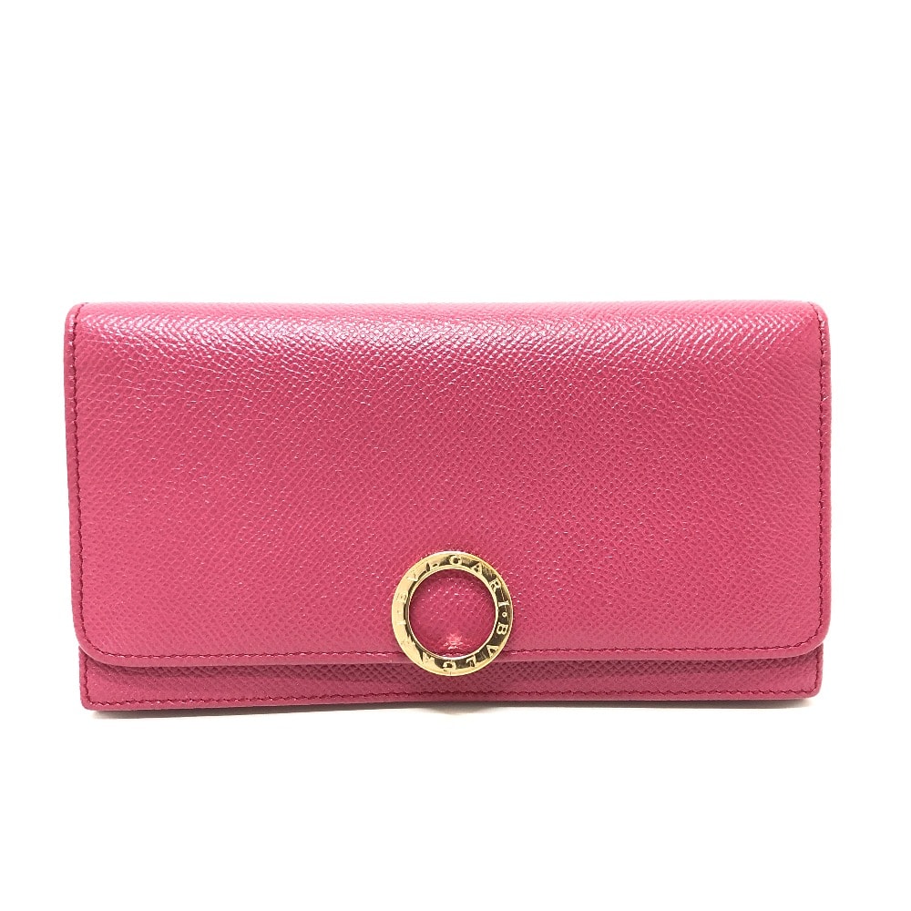 ブルガリ BVLGARI ロングウォレット ロゴクリップ ウォレット 長財布 レザー ピンク