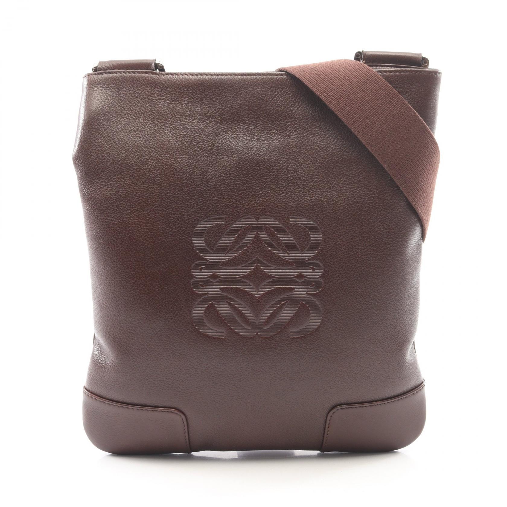 ロエベ LOEWE アナグラム ショルダーバッグ バッグ レザー レディース ブラウン系 【中古】