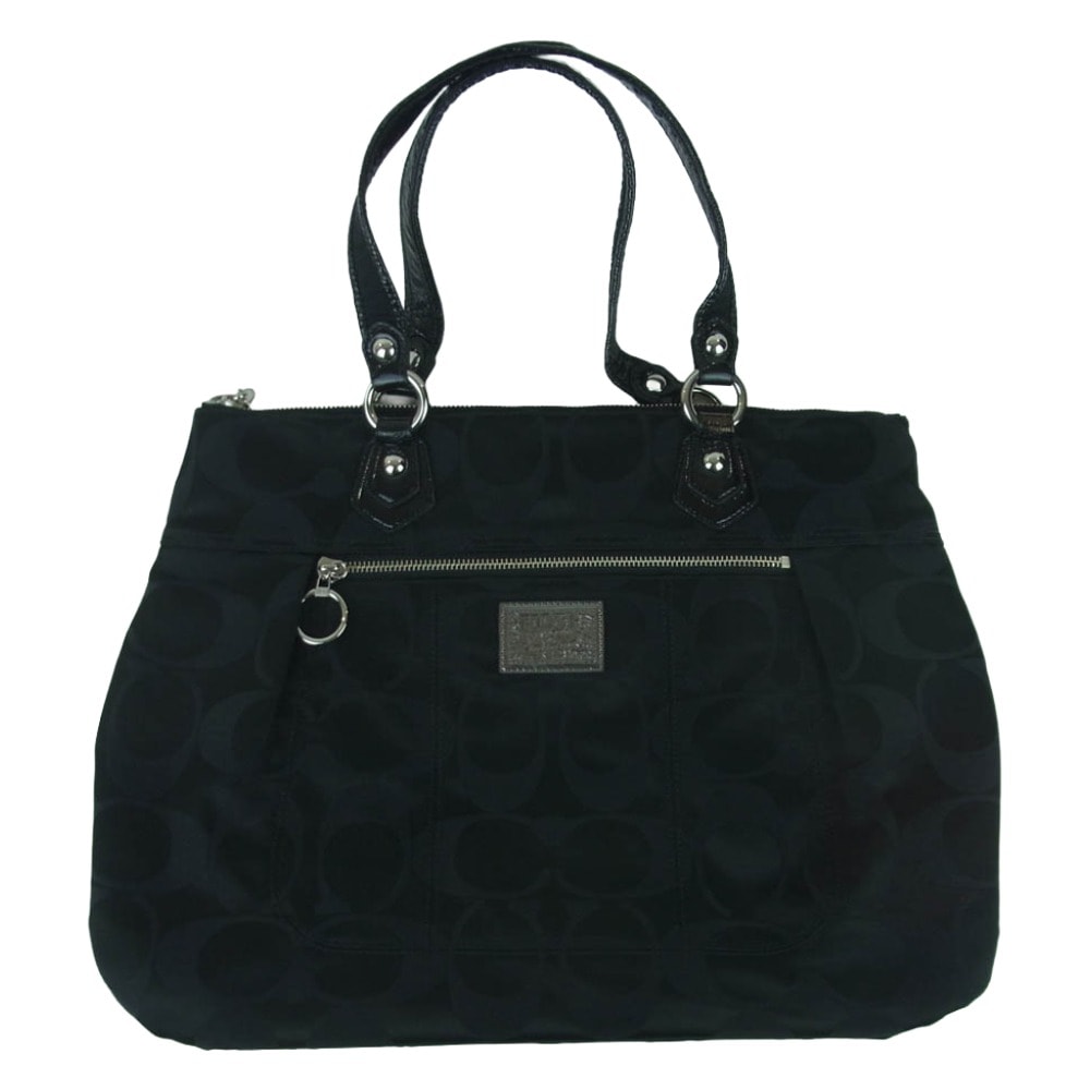 COACH コーチ ミニシグネチャー ブラック 黒 シルバー金具 キャンバス /レザー F3J-6341 ショルダーバッグ ポシェット レディース 601889 【中古】 COACH コーチ ミニシグネチャー ブラック 黒 シルバー金具 キャンバス