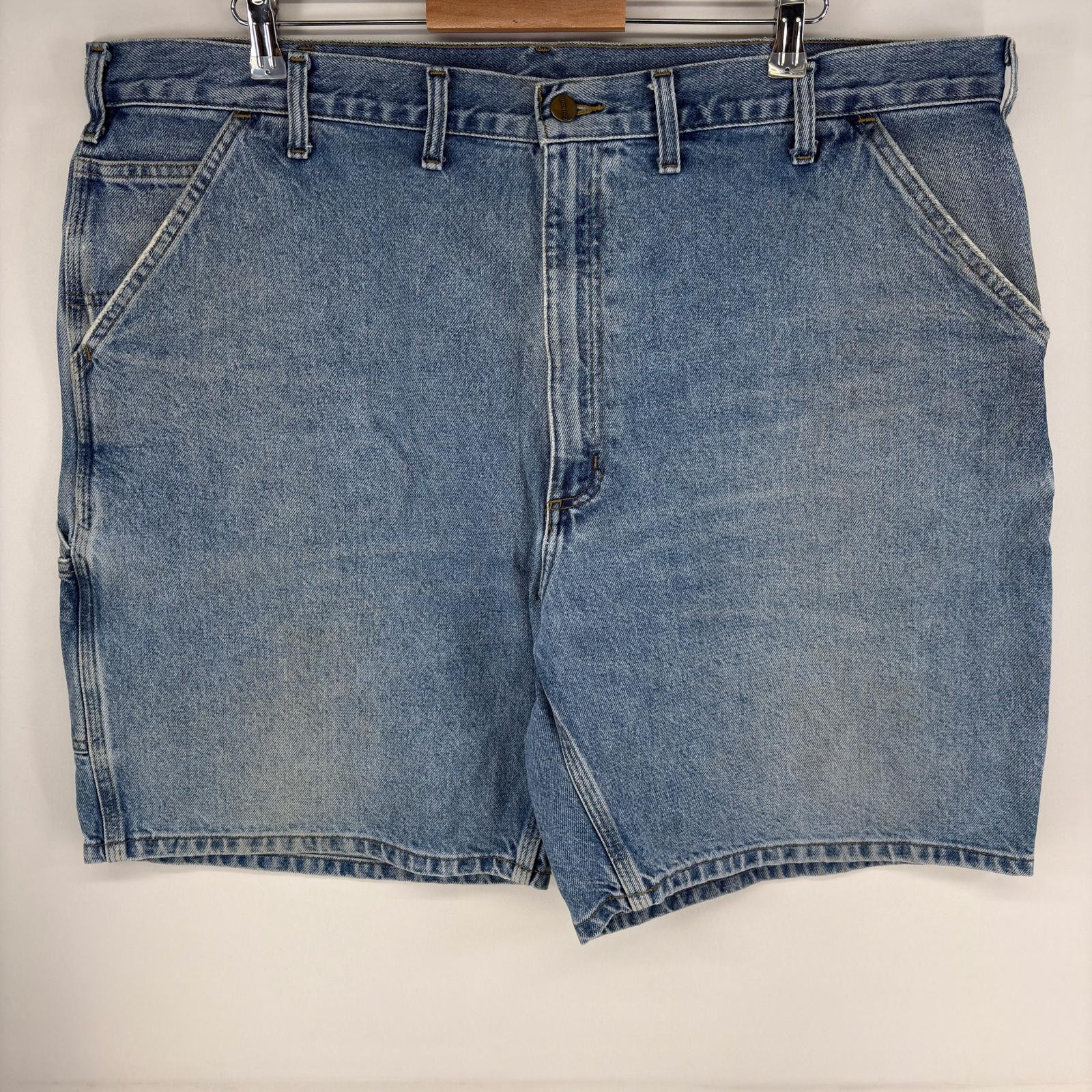 古着 カーハート Carhartt デニム ショートパンツ ペインター ワンポイントロゴ ジップ ハンマーループ ショーツ w44  ブルー系 メンズ