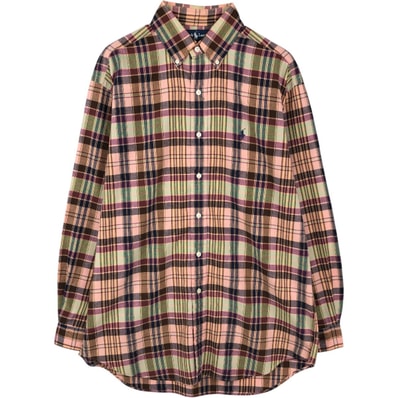 古着 ラルフローレン Ralph Lauren BLAKE 長袖 ボタンダウンチェックシャツ メンズM相当/eaa661365