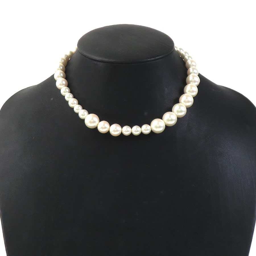 シャネル CHANEL ネックレス フェイクパール/メタル オフホワイト/ゴールド レディース【中古】 e61913j