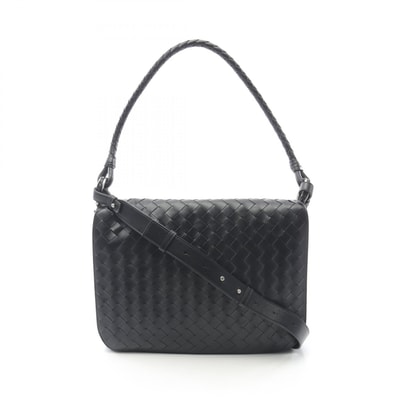 ボッテガヴェネタ BOTTEGA VENETA スイング メッセンジャーバッグ イントレチャート ショルダーバッグ バッグ レザー メンズ ブラック系 795074V2HL11208 【中古】