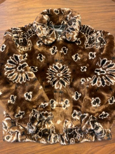 Supreme Bandana Faux Fur Bomber Jacket "Brown"
