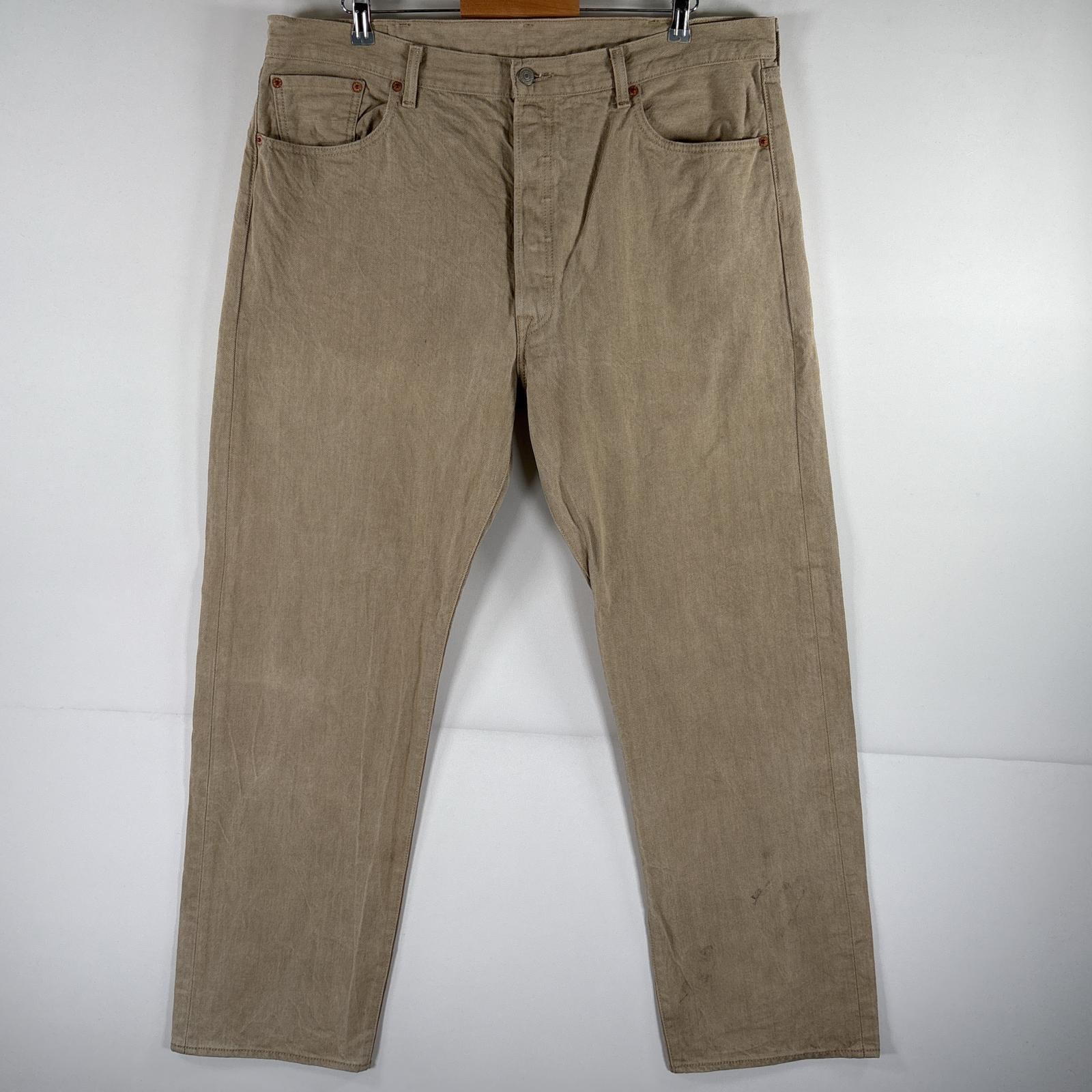 古着 リーバイス Levi's デニムパンツ 501 ストレート ジーパン ボタンフライ ジーンズ 5ポケット チノパン 大きいサイズ w42 L34 ベージュ メンズ