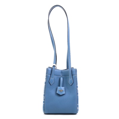 フェンディ FENDI ショルダーバッグ ズッカ オリガミ キャンバス/レザー ブルー レディース 8BS083 AUQ7【中古】 90220a