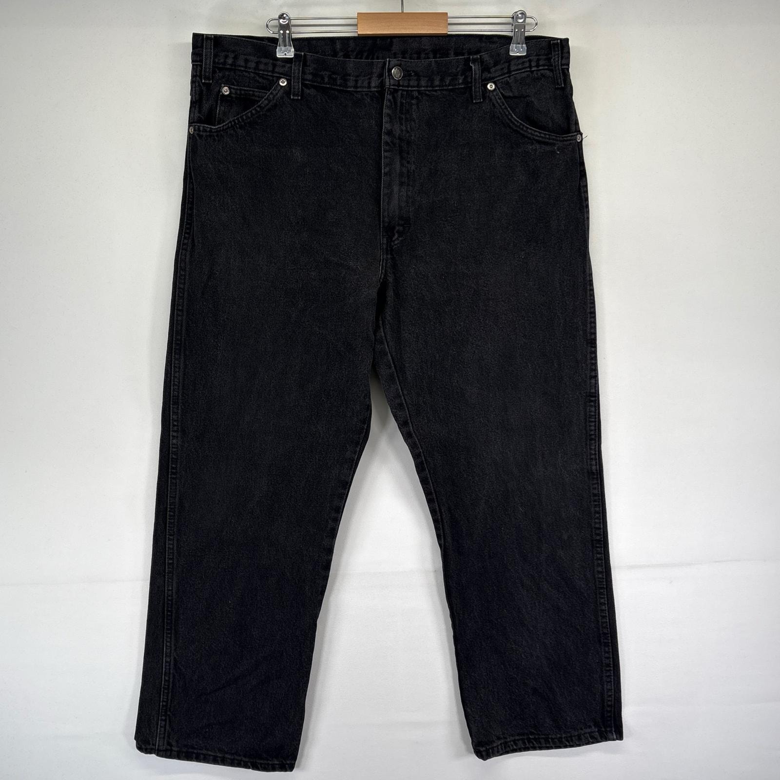 古着 ディッキーズ Dickies デニム パンツ ストレート 5ポケット 大きいサイズ ジーパン W40L30  ブラック系 メンズ