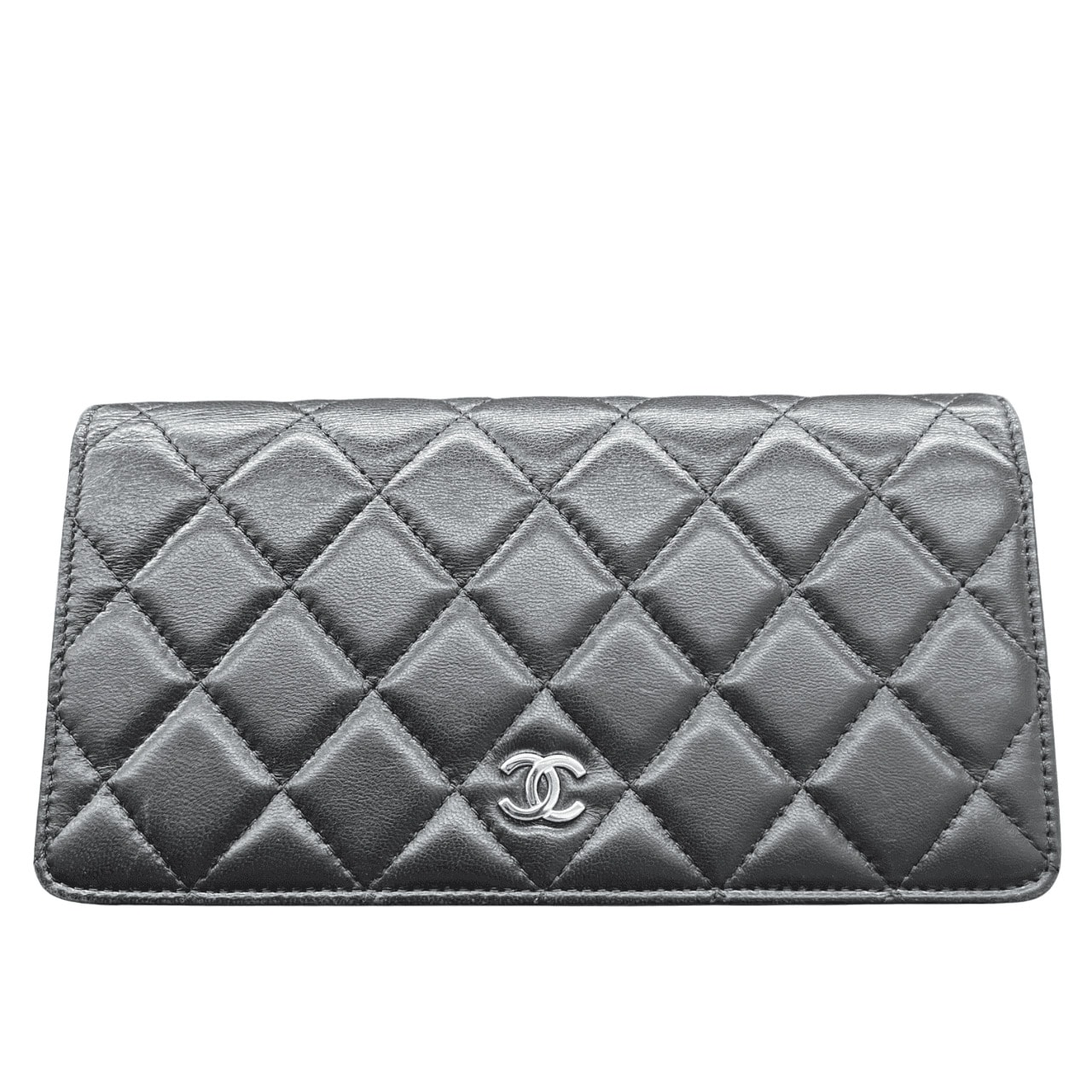 CHANEL 美品 シャネル タイムレス クラシック マトラッセ フラップ 長財布 A31509 ラムスキン レザー 11番台シリアル ブラック ロングウォレット 二つ折り財布 ココマーク ABランク 中古 鑑定済 シャネル財布