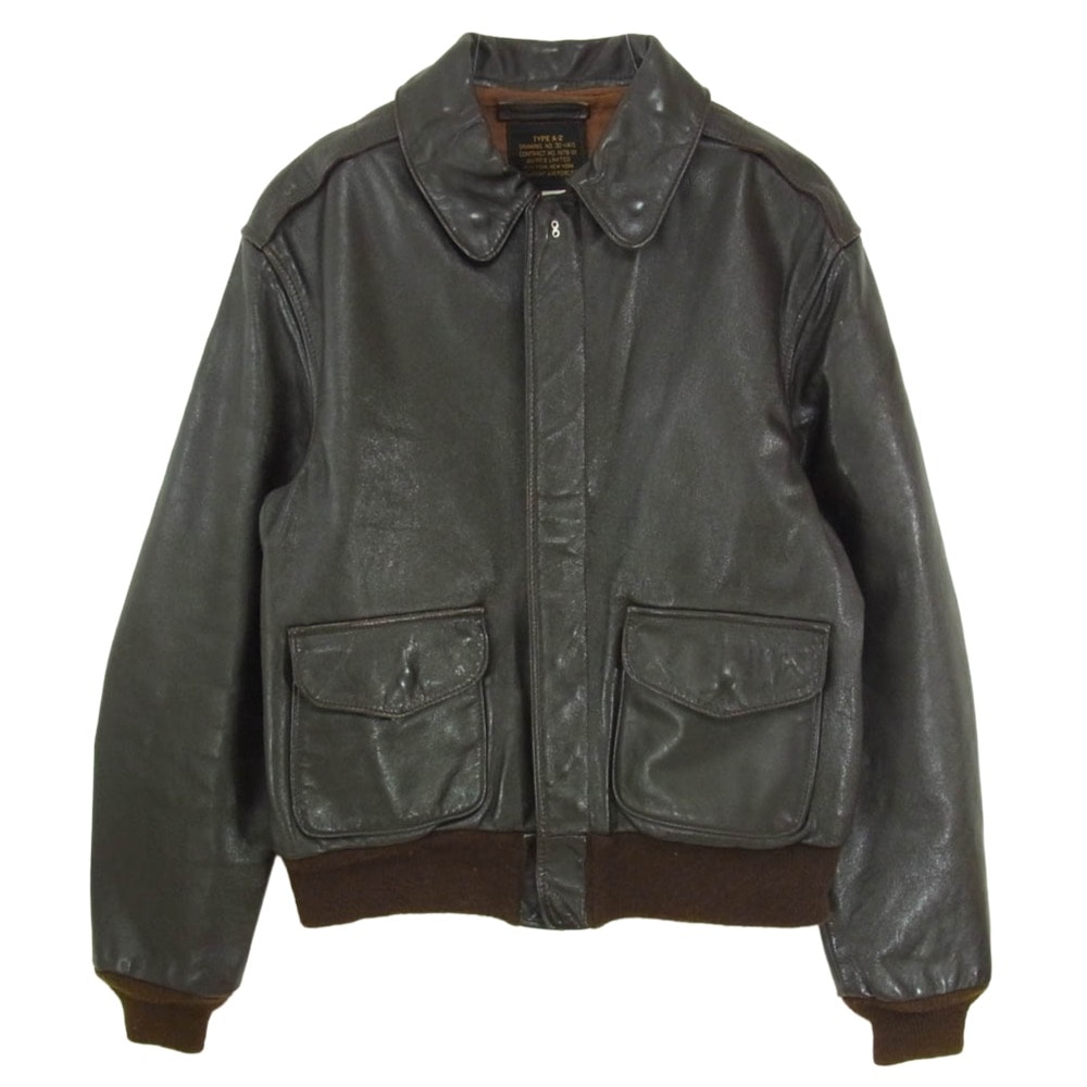 AVIREX アヴィレックス 90s USA製 A-2 フライト ジャケット ブラウン系 38【中古】