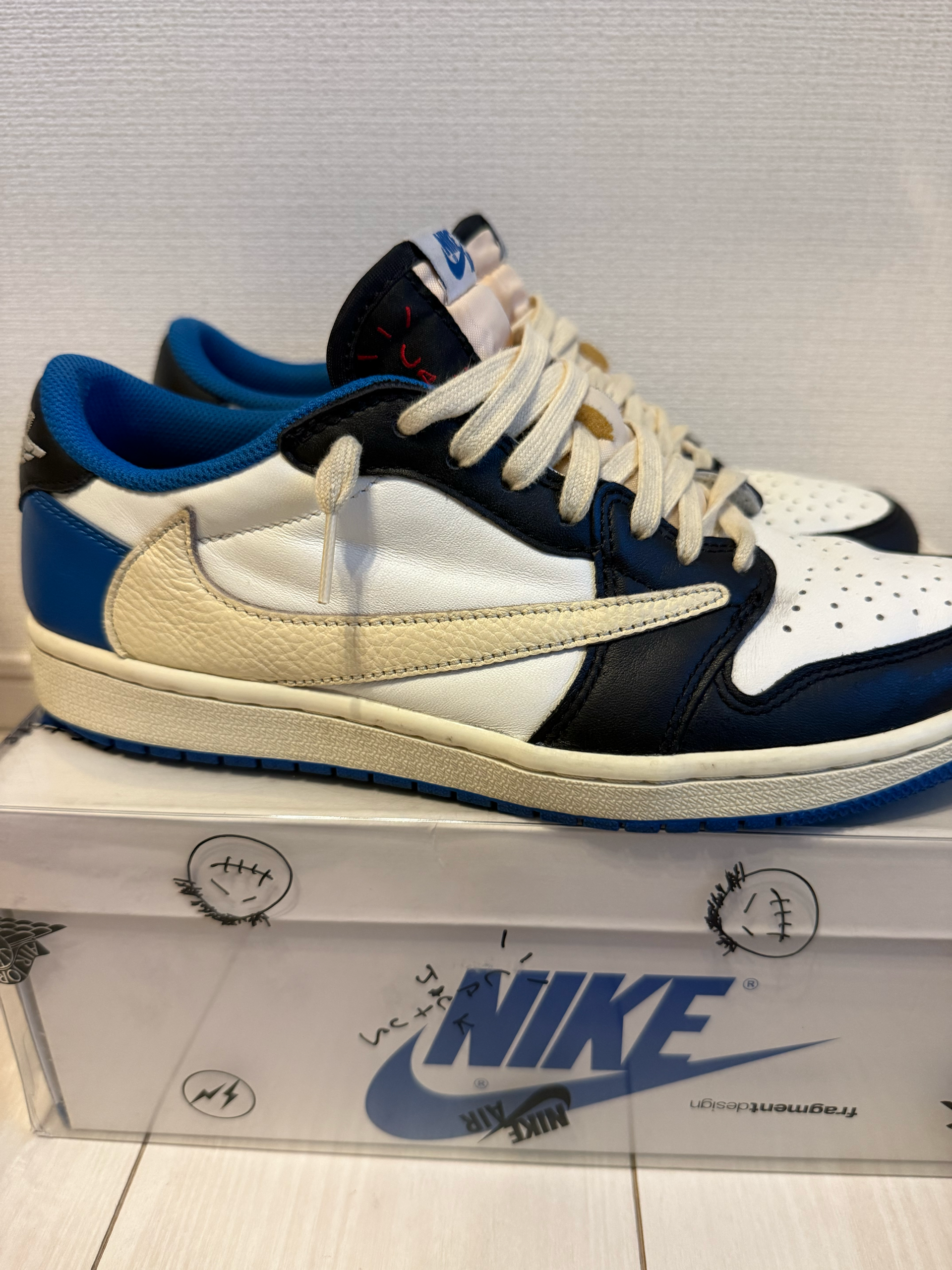 Travis Scott × fragment design × Nike Air Jordan 1 Low OG SP "Military Blue"