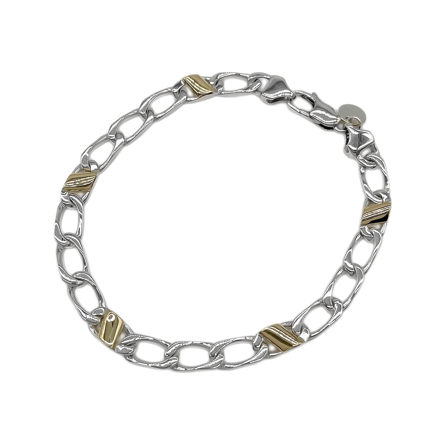 TIFFANY&Co. ティファニー フィガロ チェーン ブレスレット
バングル SV925 K18 シルバー 新品仕上済 レディース
【中古】