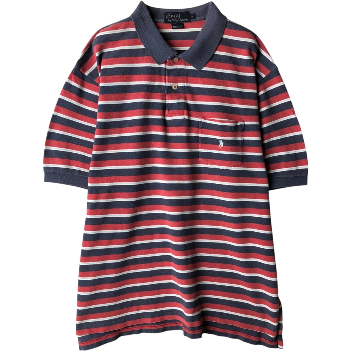 古着 ラルフローレン Ralph Lauren POLO by Ralph Lauren 半袖 ボーダー ポロシャツ メンズXL相当/eaa637459